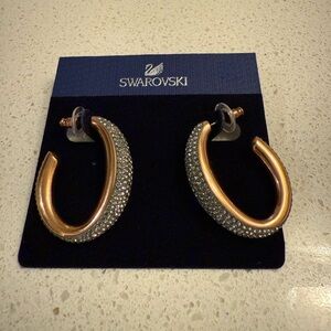 Swarovski Gold and Silver Crystal Earrings